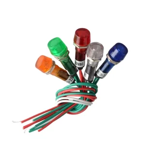 Plastic 12V Wire Connector Multi color LED Power Indicator Light 10mm