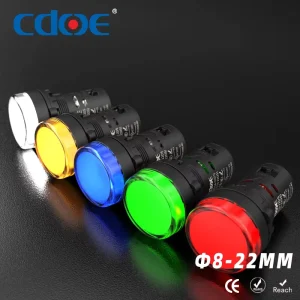 Plastic Indicator Lights 8mm 12mm 16mm 22mm Panel LED Red Green Blue Yellow Electrical Signal Lamp 380V
