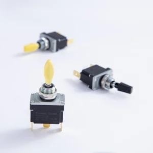 Plastic Yellow Handle IP67 Miniature Waterproof Toggle Switch Momentary for Ships