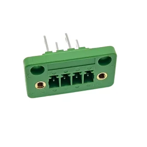 Pluggable Through wall PCB Terminal Block GSP002F 3.81 4P Green Rohs Flange PCB Terminal Block Connectors Female