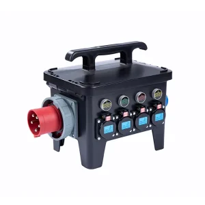 Portable Industrial Power Distribution Box 4 Sockets Plug Waterproof Combo Box with Circuit Breaker for Construction Site