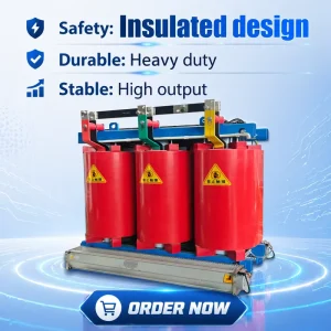 Power Distribution System Dry Type Transformer 10kV 380V Three Phase Step Transformer Dual Winding Coil Low Temperature Rise