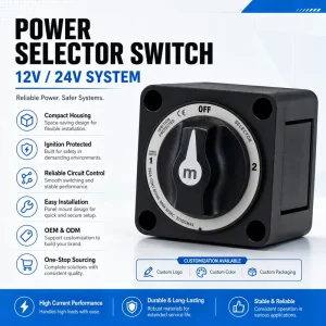 Power Kill Battery Switches 300A Battery Selector Heavy Duty 3 Position Marine Battery Cut Off for RV Boat