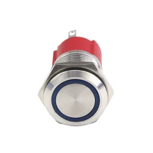 Power Symbol Stainless Steel IP65 1NO 16mm Blue LED Push Button Switch
