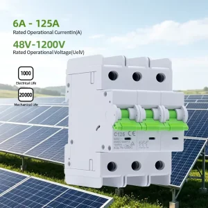 Premium Flame-Retardant DC MCB 2P 3P 4P Solar PV System Miniature Circuit Breaker 900V 125A High-End Distribution Board Switch