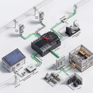 Professional Automatic Transfer Switch (ATS) For Generator Solar Power Systems With Smart Changeover Switch 690V