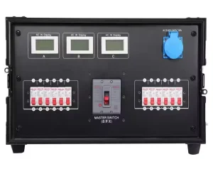 Professional Stage Power Distribution 3 Phase Electrical Equipment 63A Input 12 Channels 16A Output Distro
