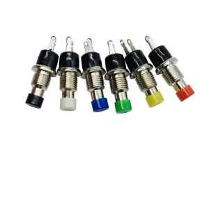 Push Button Round Switch Electronic Home Appliance 1no1nc IP35 Self-Locking Self-Resetting 2-Pin 7mm Flashlight Switch PBS-110