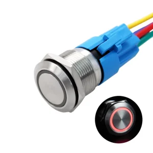 Push Button Switch 16mm 19mm 22mm Stainless Steel Momentary IP67 NO for Automotive System Use