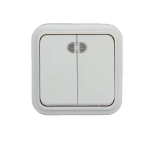 Push Button Switch 2 Button 2 Gang Out Surface Wall Switch