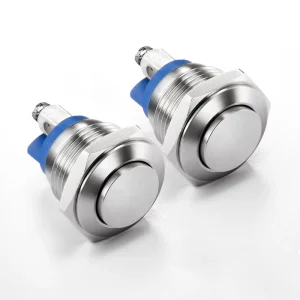 Push Button Switch Metal Momentary 16mm 19mm 22mm IP65 Waterproof Stainless Steel Normally Open For Panel Mount