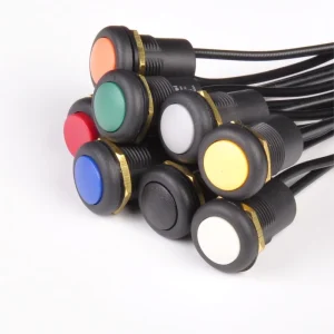 Push Button Switch Round ON-OFF Momentary IP67 Waterproof 16MM Push Button Switch with Wire 16cm