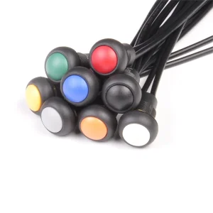 Push Button Switches Waterproof IP67 Self-locking Reset Momentary Push Button Switch With Wire