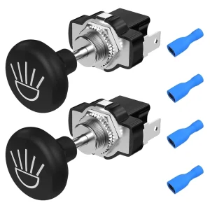 Push Pull Rocker Switch 24V ON-OFF Universal Headlight Switch Button for Golf Cart Club Car