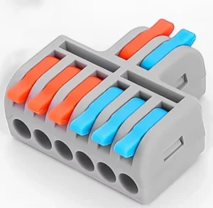 QDF-4-62 Mini Fast Universal Wire Splitter 2 in 6 Out Terminal Block SPL-62 Compact Wiring Cable Connector Push-in Conductor