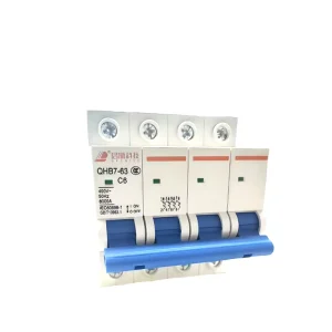 QIHANG QHB7-63 MCB Miniature Circuit Breaker Copper 400V 6A 6kA Breaking Capacity BCD Curve C LSI Protection 50Hz Snap-On/Rail