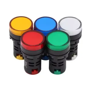 QJC 12V 24V 220V 380V Panel Mount High Brightness LED Power Indicator Pilot Signal Light Lamp Red Green White Signal Pilot Light