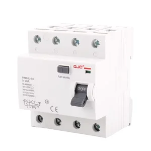 QJC 4p 4 Phase 6 10 16 20 32 40 50 63 80 100 125 Amp 30mA Electromagnetic Earth Leakage Current Circuit Breakers RCCB ELCB RCD