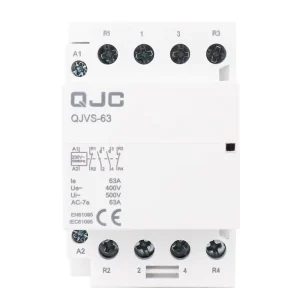 QJC QJVS-63 4P Modular AC Contactor Normally Open 4 Contacts DIN Rail Mounting