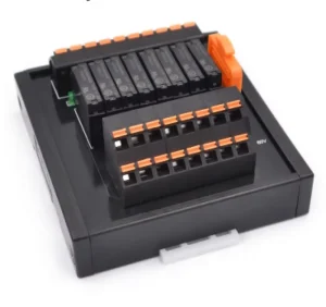 QMY418SL Miniature NPN PNP 8-Bit Relay Module DC24V 1A 250VAC 30VDC 35mm DIN Rail Surge Suppression for Industrial Control