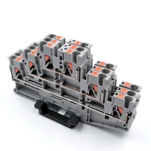 QPT2.5-3L PT 2,5-3L Multi 3 Level Push-in Connection Din Rail Terminal Block Spring 0.14-2.5mm² 500V 20A 3way Three Rows 35