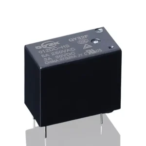 QY32F 10A Mini Power Relay Micro Electromagnetic 4pin Relay Epoxy PCB Board HF32F SPST Subminiature 12VDC 10A 0.2w Black