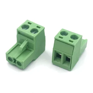 Quick Connector Plug In Type 2P 5.08mm Pitch Pluggable Terminal Block Accessories Green 300V 15A BCH Series Tin Finish