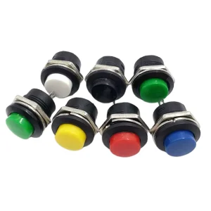 R13 507 Momentary Switch Push Button Switch 16mm RED Plastic Embedded Push Button Reset