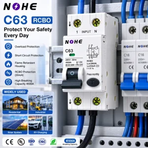 RCBO 1P+N 6KA Leakage Circuit Breaker Leakage Protection Residual Current Operated Circuit Breaker