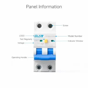 RCBO 63A 2P Commercial Electrical Safety Miniature Circuit Breaker 2P MCB RCBO Circuit Breaker 6KA