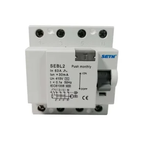 RCCB 10A 16A 20A 32A 40A 63A 3 4 Pole 230/400V 6kA Residual Current Circuit Breaker