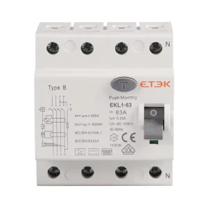 RCCB Type AC A 6KA 4P 10A 100mA RCD RCCB Residual Current Breaker with TUV CB Test Report CE Approval