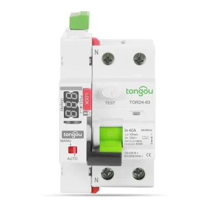 RCCB Type AC Electromechanic Automatic Self Reclosing Differential Circuit Breaker 2P 230V 6KA 63A 10mA 30mA 100mA 300mA