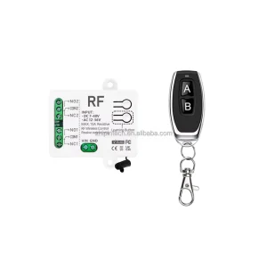 RF 433.92MHz DC/AC 12V-48V 2CH LED Wireless Remote Control Switch for Electric Door Home Automation with 50m Range