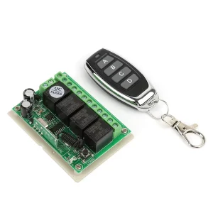 RF Wireless 433mhz Door Opener Switch DC12V 4-Way 10A Learning Code Universal Relay Receiver Remote Control