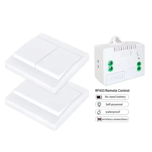RF433 10A Self-Powered Wireless Remote Switch Kit No Battery Needed 200M Long Range Waterproof Receiver Controller Smart