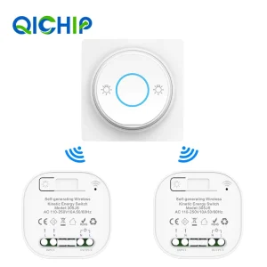 RF433 Wireless Smart Switch Self Powered Remote Control Waterproof No Battery Wire Wall Panel Needed Transmitter Receiver