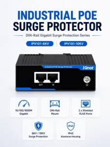 RJ45 10 100 1000M 6kV Industrial PoE Surge Protector DIN Rail Ethernet Surge Protection Lightning Protection for PoE Device