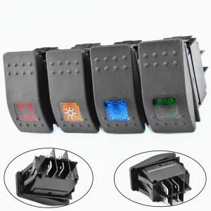 RK1 06 Waterproof 12V 24V Automotive Rocker Switch Panel with LED Toggle Switches for Marine Truck Boat RV Bus Car
