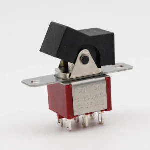 RKS Series Toggle Switch 6 Pin Red Base Black Button Sheet Iron
