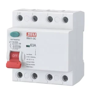 RN11-3C 63A 30mA 2P/4P RCCB Copper PA66 Residual Current Circuit Breaker 415V 50/60Hz 6KA Breaking Capacity