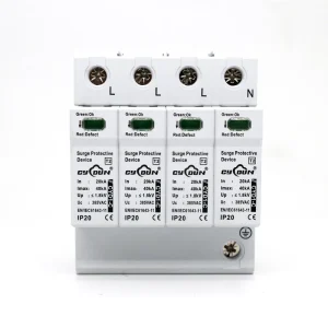 RS485 Compatible Three Phase 3P+N 20KA-40KA 275V AC Surge Protection Device T2 Class Lightning Protector