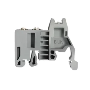 RT E UK Terminal Block End Bracket Screw Type DIN Rail Stopper PA66 Material Grey Flame Retardant