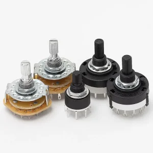 RTS Solder Terminal Selector Switch Rotary Universal Plastic 1 Pole 2 Poles 6 Position Rotary Switch for Fan 0.3A 125V 250VAC
