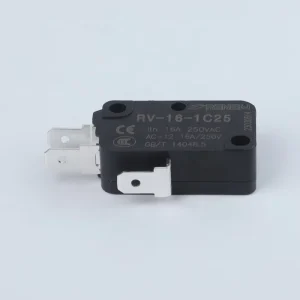 RV-16-1C25 SPDT Plastic High Current 16A Silver Contact Micro Switch with Lever Travel Limit 250V IP40 CE Certified
