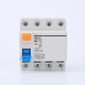 RWL10 4P A 4P 32A 63A 25 Amp 3P+N RCCB Residual Current Circuit Breaker 6kA Breaking Capacity Rail Mounting