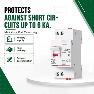 RXCRK Modular 1P+N Household RCBO Circuit Breaker 40A 32A 30MA Miniature Rail Mounting