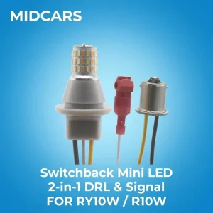 RY10W LED Bulb BAU15S 150 Degree Switchback White Amber for Motorbike Indicator DRL Signal 2 in 1 Conversion Light Kit