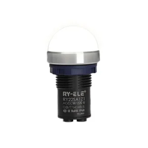 RY22SA1Z1-Q/C220V/A 22mm Ball Head Single Color LED Push Button Switch Full Illuminated Fast-Inserting Metal Edges Opening