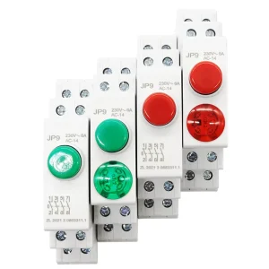 Rail Type Red Green Signal 220V 24VAC DC Pilot Lights Power Button Indicator Light